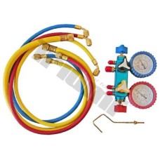 Tester ciśnienia klimatyzacji (Bateria 4wentylowa R134a, R404A, R407C + węże 90cm)
