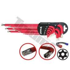 Zestaw kluczy Torx z otworem i magnesem, 9 - częściowy Zestaw kluczy Torx z otworem i magnesem, 9 - częściowy