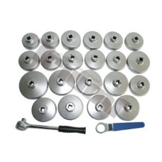 Zestaw aluminiowych nasadek do filtrów oleju z grzechotką, 23 - częściowy