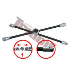 Klucz krzyżakowy do kół, składany, czworokątny, długość 60cm Klucz krzyżakowy do kół, składany, czworokątny, długość 60cm