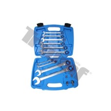 Zestaw kluczy oczkowo-płaskich z grzechotką 8 - 24 mm, 14 - szt. Zestaw kluczy oczkowo-płaskich z grzechotką 8 - 24 mm, 14 - szt.