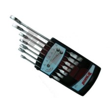 Zestaw kluczy oczkowo-płaskich z grzechotką 8 - 19 mm, 7 - szt. Zestaw kluczy oczkowo-płaskich z grzechotką 8 - 19 mm, 7 - szt.