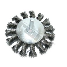 Szczotka tarczowa 75 mm, drut splatany, trzpień 6 mm Szczotka tarczowa 75 mm, drut splatany, trzpień 6 mm