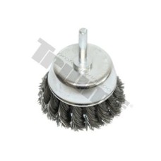 Szczotka doczołowa 75 mm, drut splatany, trzpień 6 mm Szczotka doczołowa 75 mm, drut splatany, trzpień 6 mm