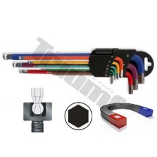 Extra długi zestaw imbusów 1.5 - 10mm z magnesem i kulką na drugiej stronie , 9-częściowy Extra długi zestaw imbusów 1.5 - 10mm z magnesem i kulką na drugiej stronie , 9-częściowy