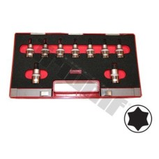 Zestaw trzpieniowych nasadek TORX T25 - T70,  55 mm, wejście 1/2?, 9 - szt.