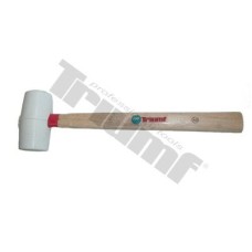 Kladivo gumené biele, súdkovitý tvar ?75x135mm, 1000g, veľké, drevená rukoväť Kladivo gumené biele, súdkovitý tvar ?75x135mm, 1000g, veľké, drevená rukoväť